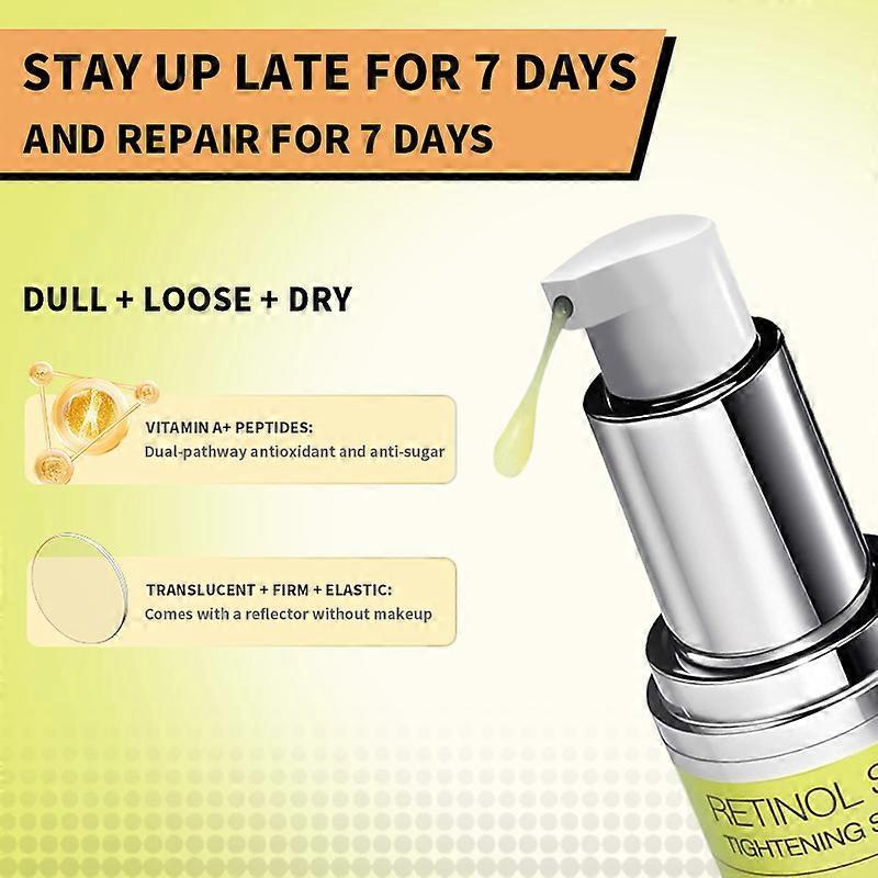 Retinol Shot Tightening Serum with Pure Vitamin A Retinol, Peptide, Pore Minimizer, Wrinkles & Fine Lines, Firmer Skin, Anti-Aging, Smoothing 30ml