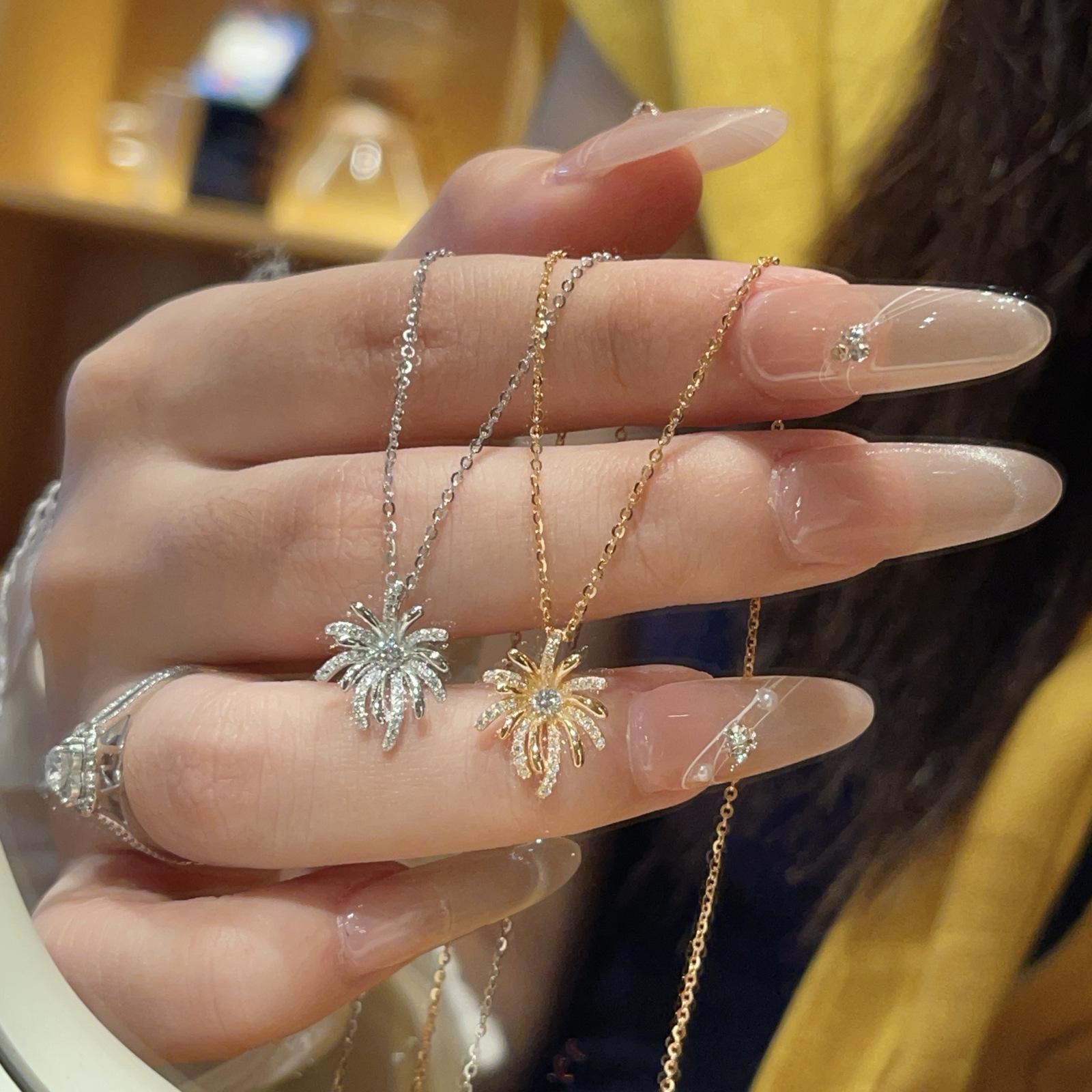 

Колье из стерлингового серебра 925 пробы с бриллиантами «Фейерверк» – Элегантный женский чокер, Нишевый дизайн, Подарок для девушки 925 Silver серебряный