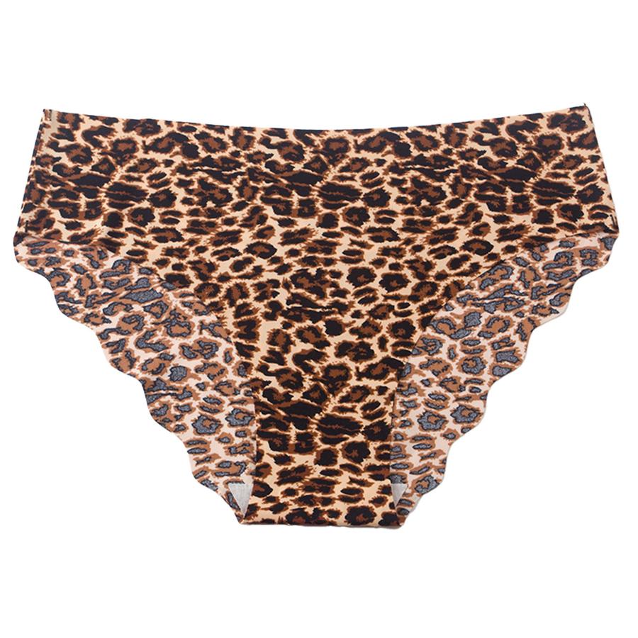 3 Pcs L Leopard Print Seamless Panties Women Ice Silk Low Waist Breathable Comfortable Briefs Women's Triangle Panties Wholesale