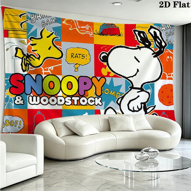 Dog Snoopy Wall Tapestry Aesthetic Wall Hanging Printed Fabric Blanket Decorative Tapestries for Bedroom Living Room Home Decor