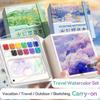 Portable 12/24 Colors Watercolor Painting Notebook Pigment Palettle Set Artist Watercolor Paint Palette Sketchbook Art Supplies