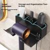 Wall-Mounted Hair Dryer Holder - No Drilling Required, Plastic Bathroom Storage Rack With Multiple Compartments For Hair Dryers