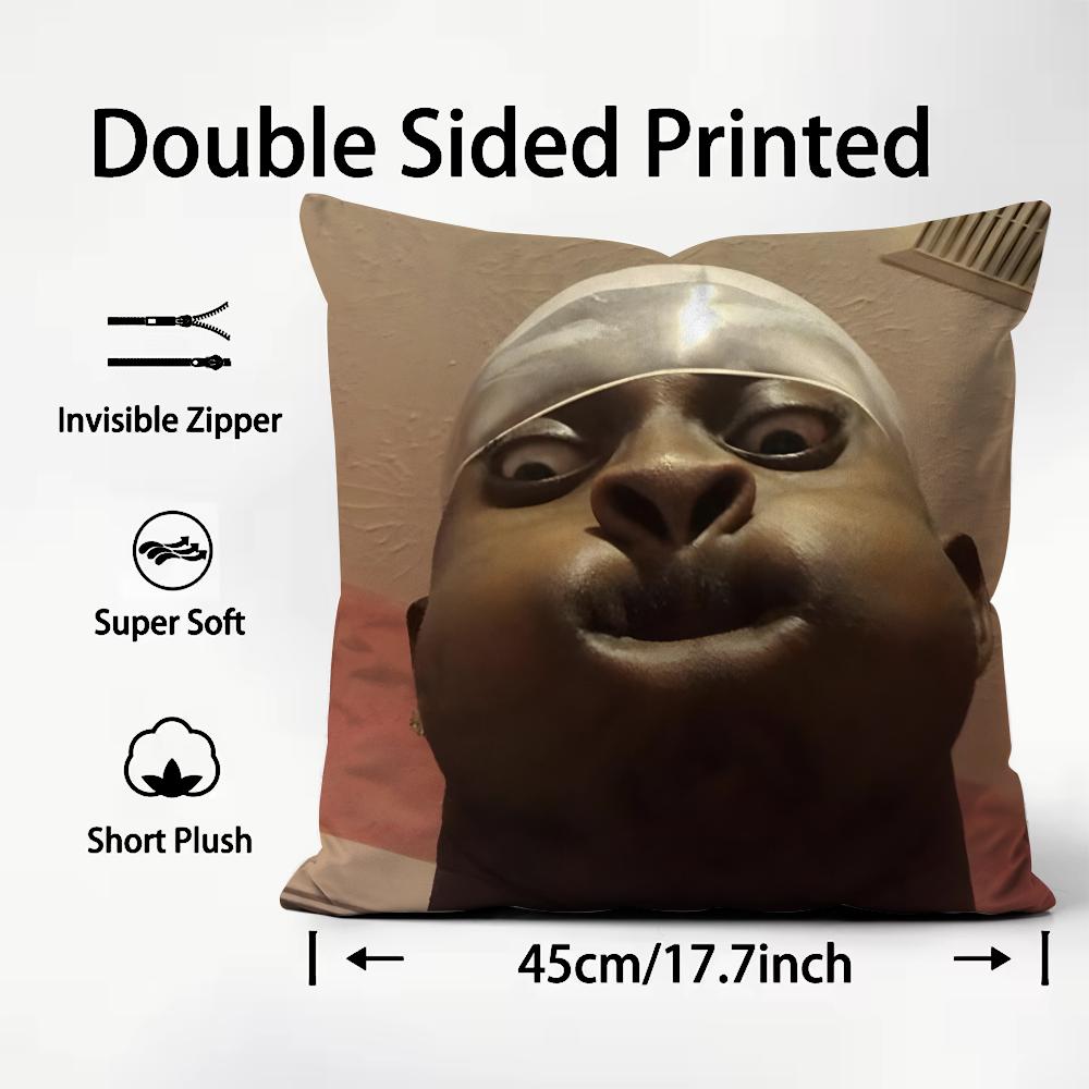 Ugly Man Funny Meme Cushion Cover Plush Fabric Soft Double-Sided Printed Sofa Warm Winter Home Child Gift Pillow Case