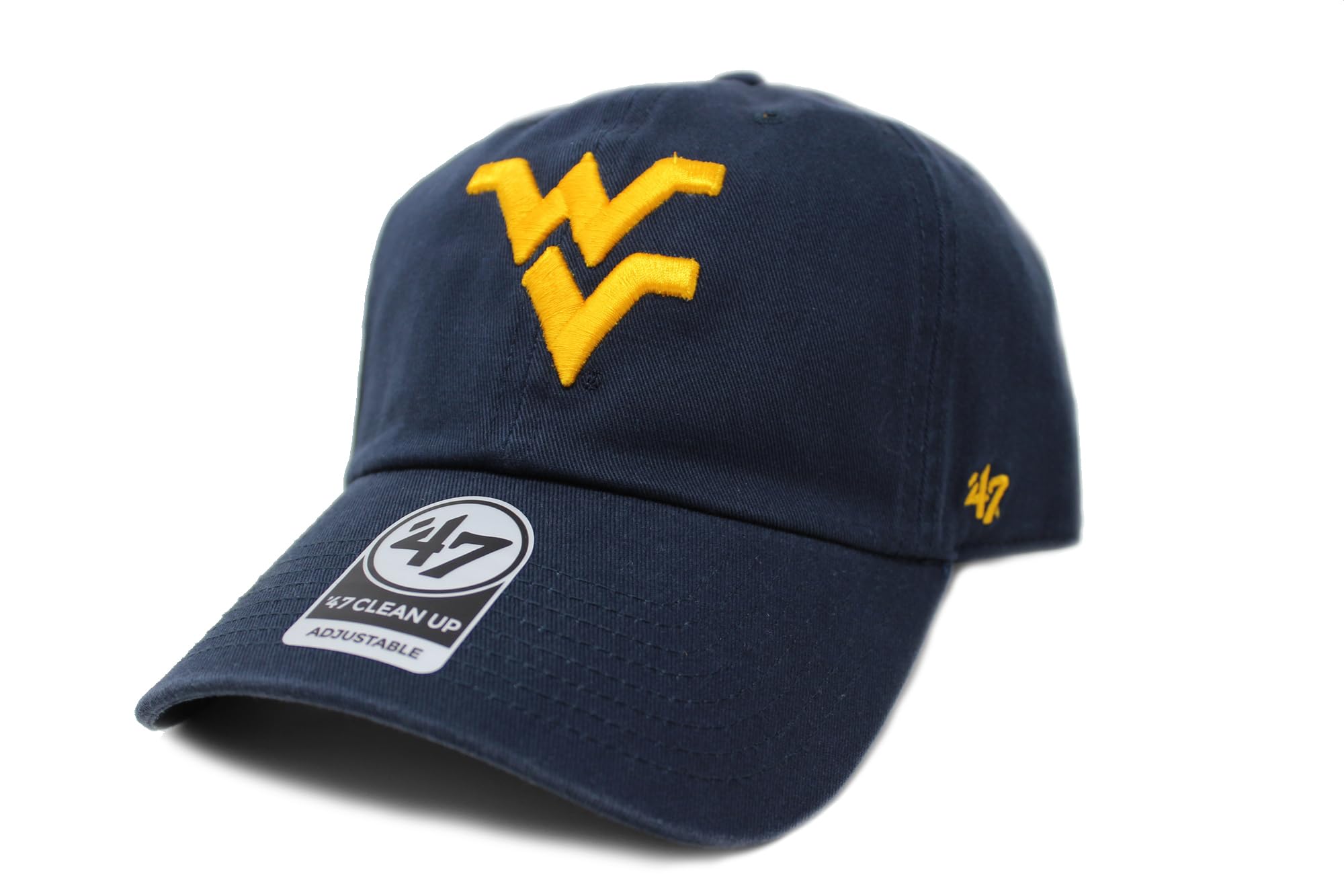 47 Brand Seven Cap 47 CLEAN UP West Virginia University Mountaineers NCAA College NAVY (Forty Brand)