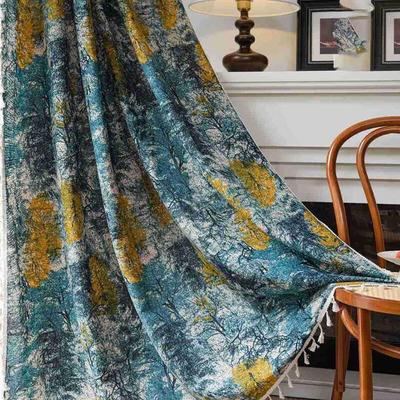Jingga Printed Rod Pocket Semi-Blackout Curtain