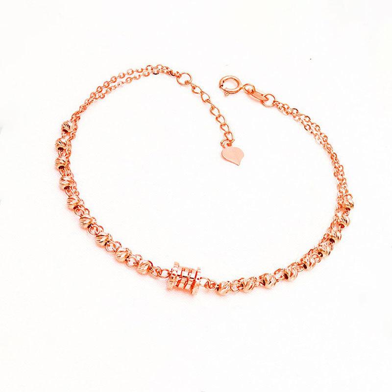 Purple Gold Bracelet Rose Gold Plated Color Gold Simple Sequined Beads Personality Versatile Temperament Personality