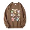 Anime Cartoon Eighth Labubu Printed Autumn Couple Round Neck Long Sleeve Crewneck Sweatshirt Women's Korean Version Top
