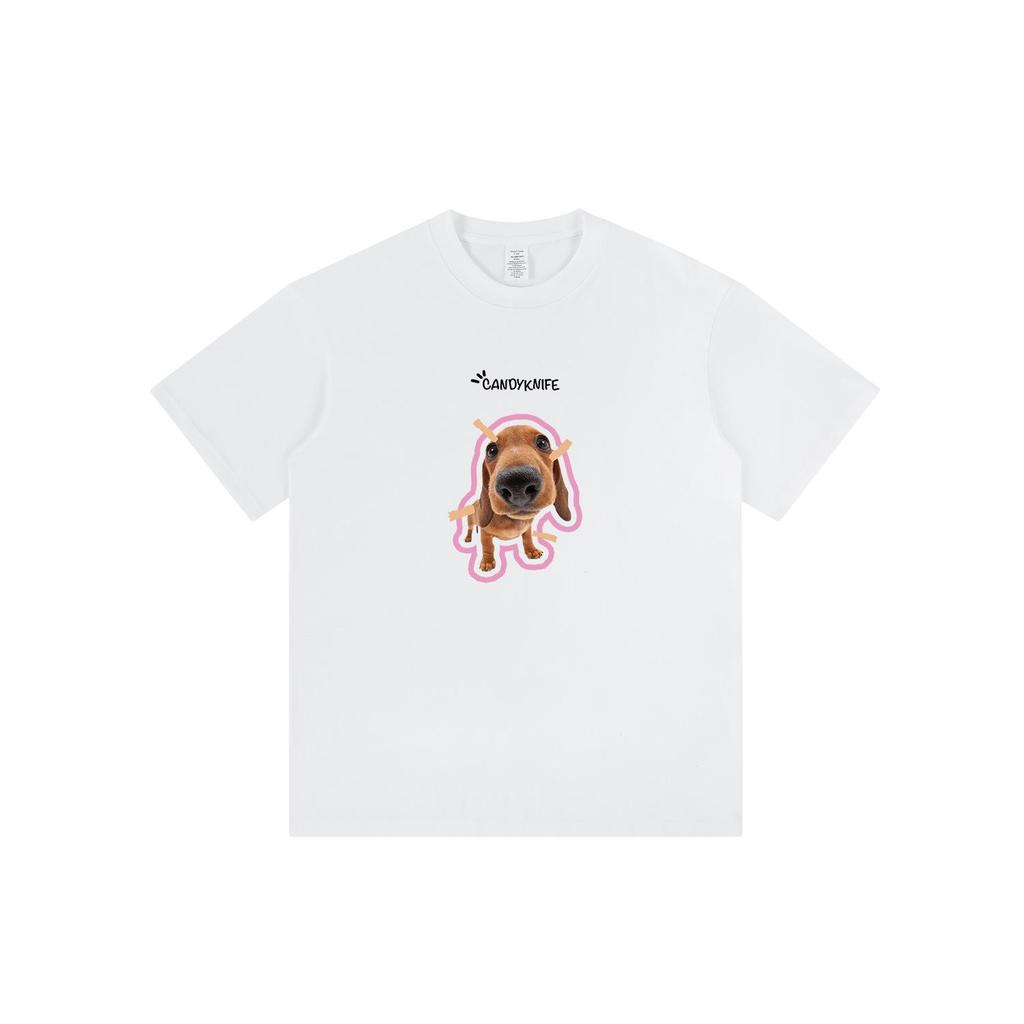 Trendy Fun Puppy Print Short-Sleeve T-Shirt - Versatile, Loose, Summer Fashion