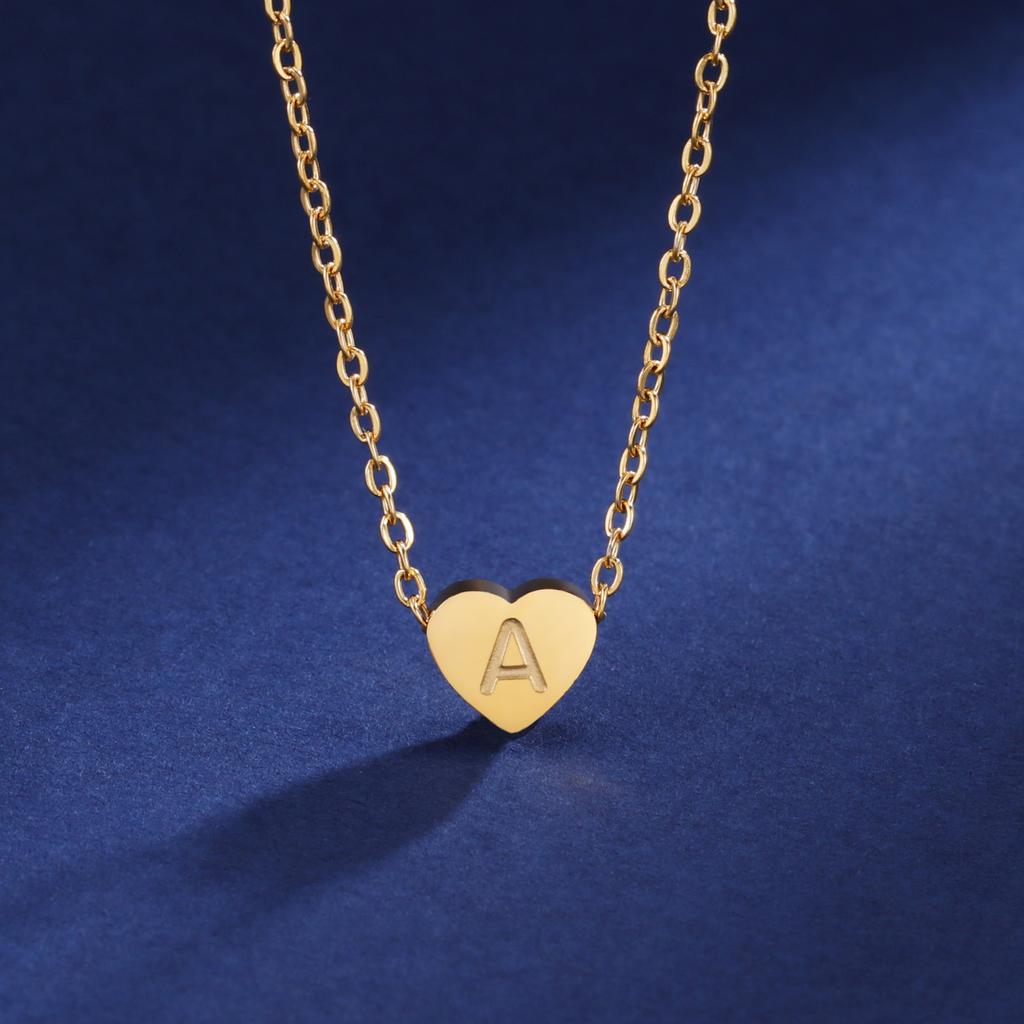 Cazador Stainless Steel Initial Letter Heart Pendant Necklaces for Women Choker Chain Jewelry Birthday Gifts Kpop Trend 2025
