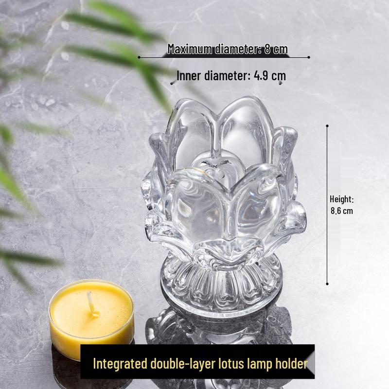 Crystal Lotus Candle Holder for Ghee Buddha Lamp
