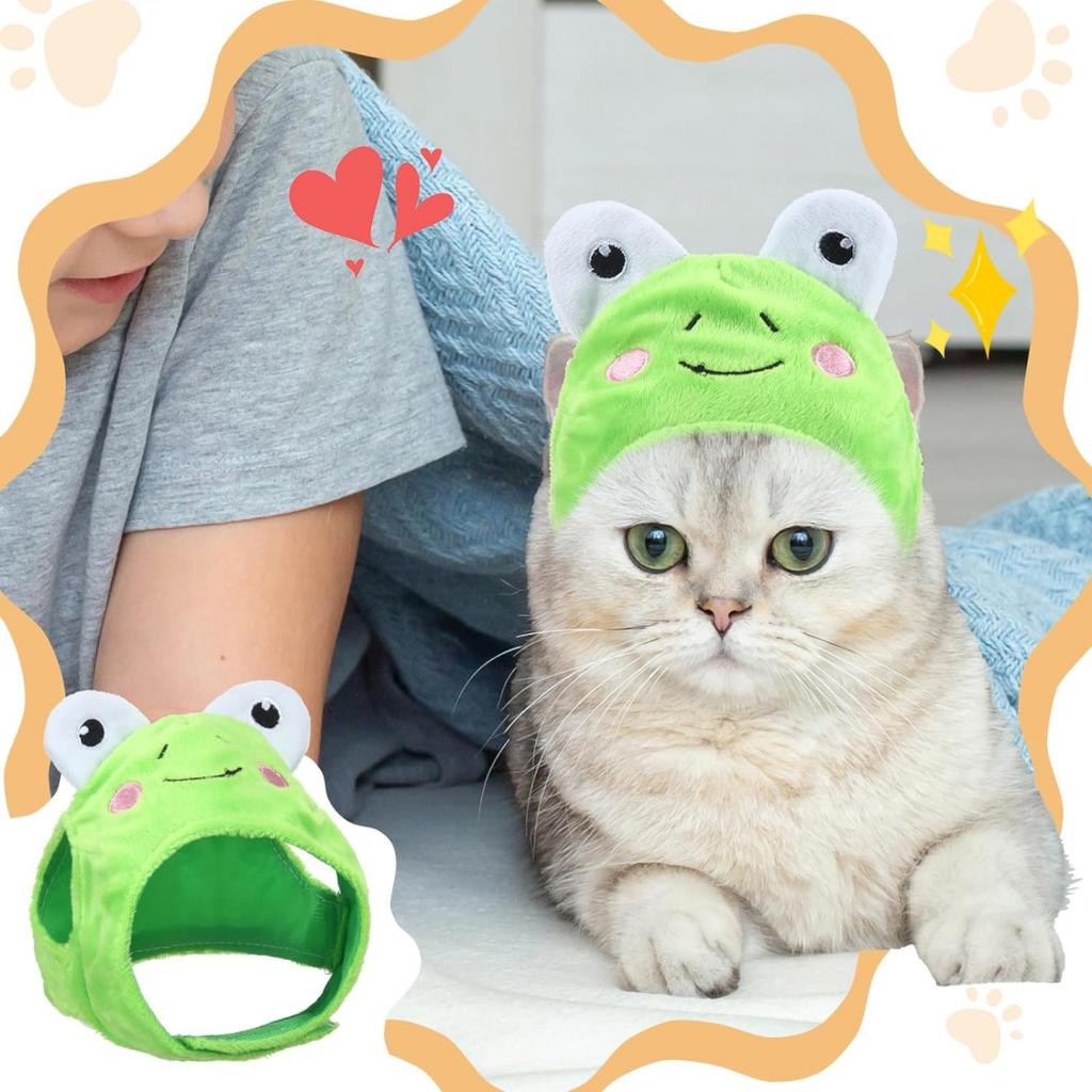5 Pieces of Cat Hat, Cat Clothing, Rabbit Hat with Ears, Fun Banana Pineapple Cat Hat Suitable for Cats and Small Dogs, Kittens,