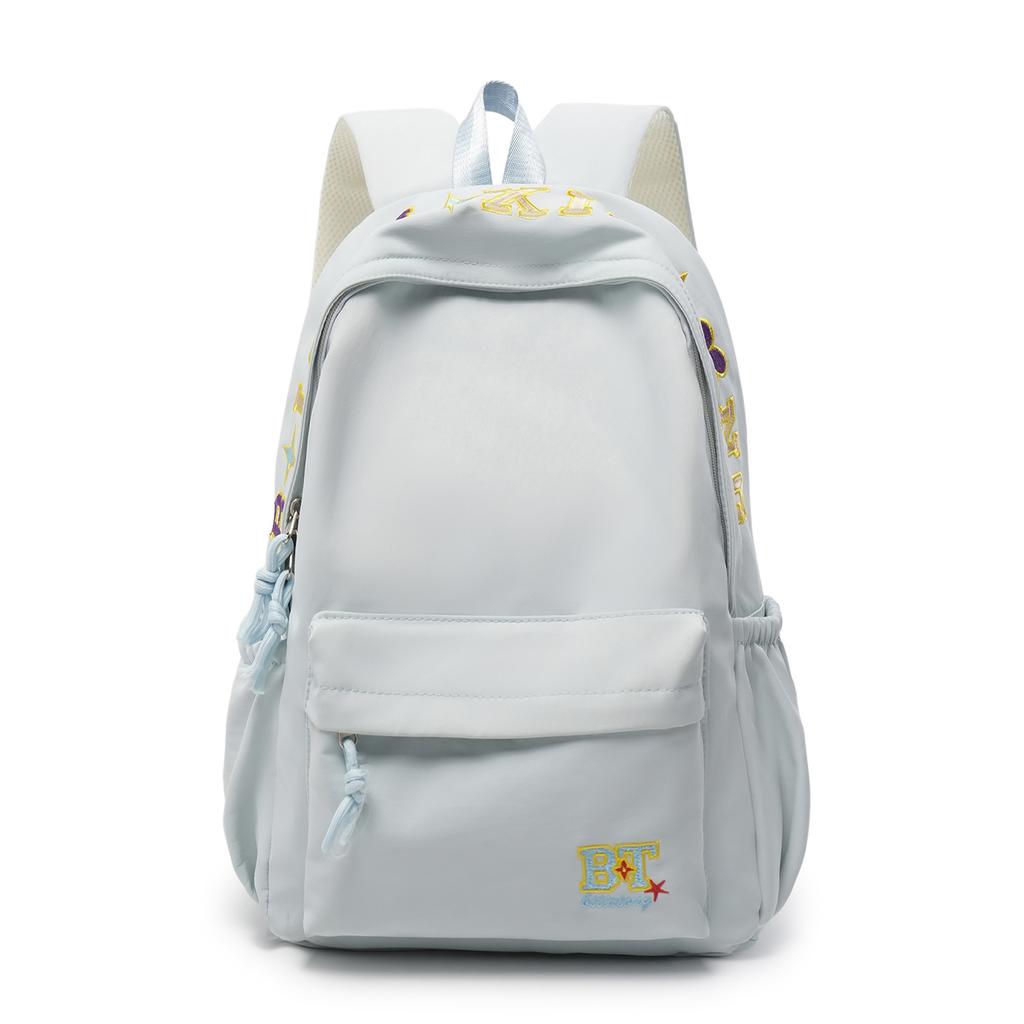 Schoolbag New Korean Version Small Fresh Solid Color Large Capacity Backpack Versatile Commuter Student Schoolbag Multi-functional Travel Backpack
