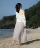 Rose Franz Sheer Grace Slim Long Dress [Beige]