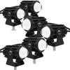 Roczential Set of 2 Motorcycle Fog Lamps, LED, 8-80V, 2 Color Switching, White, Yellow,