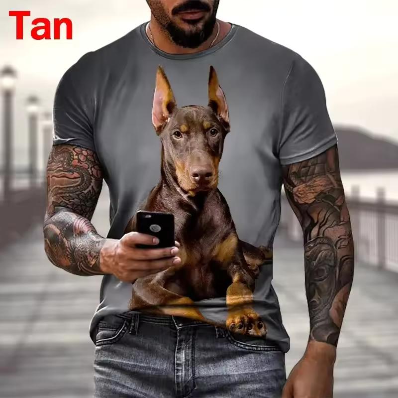 Nová Módní Letní 3D Pánská/Dámská Trička 3D Potisk Krátký Rukáv Kulatý Výstřih Psí Top Trička