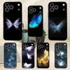 Ins Retro Butterfly Phone Case For iPhone 15,14,13,17,16,12,11,Plus,Pro Max,XS,X,Mini,8,7,XR,SE,Soft Silicone Black