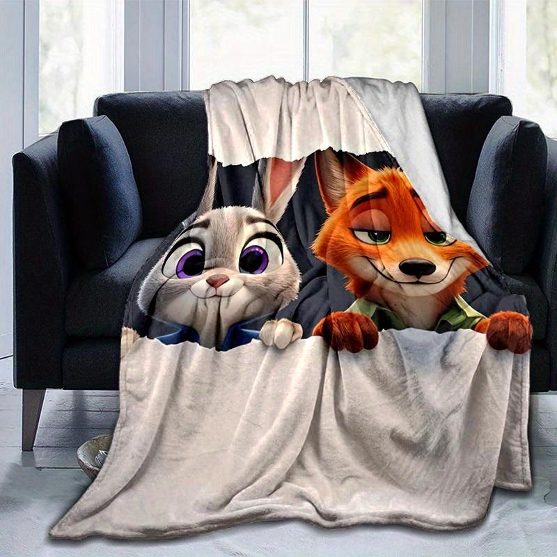 1pc, Zootopia Movie Characters: Home Decorative Blanket Perfect for Sofa, Couch, Travel, Camping, Car, Beach, Office Nap Soft Throw Gift