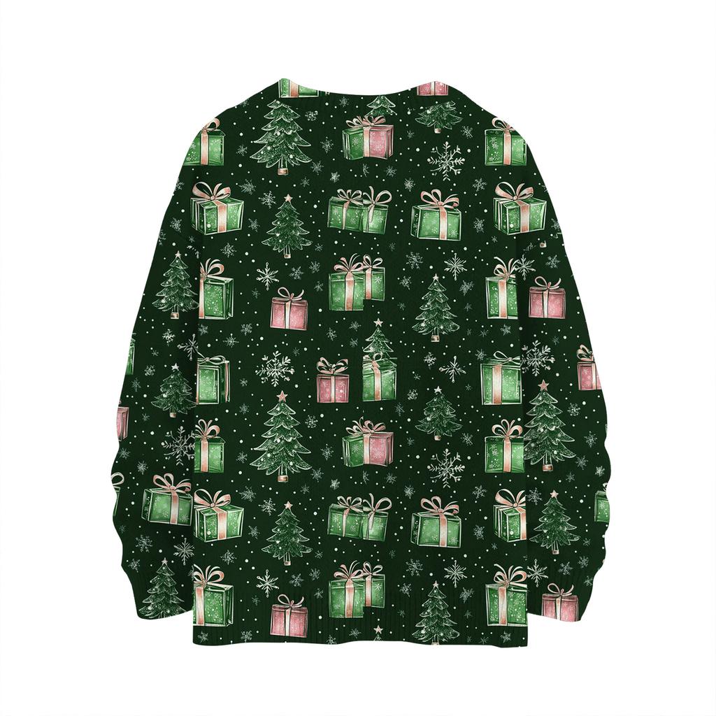 Women's Casual Long Sleeve Woolen Christmas Sweatshirt Fall  Vacation Long Sleeve Pullover