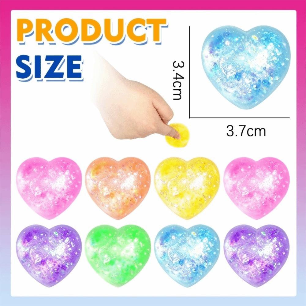5pcs Color Changing Fidget Toy Heart Shaped Pinch Toy Kneading Toy Party Favor