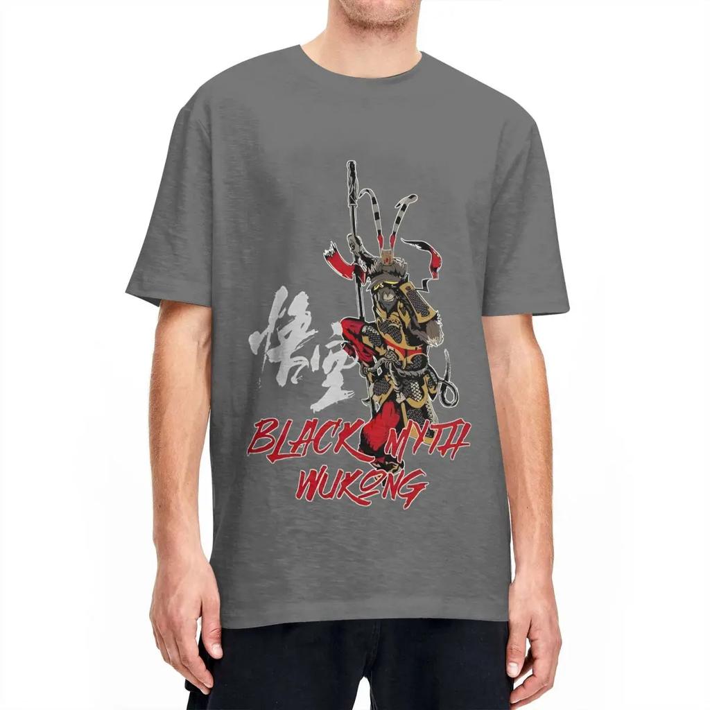 Black Myth Wukong Monkey King (6) T-Shirt Hip Hop T Shirts Short Sleeve Y2K Basic Tops Summer Cotton O-Neck Oversize Clothes
