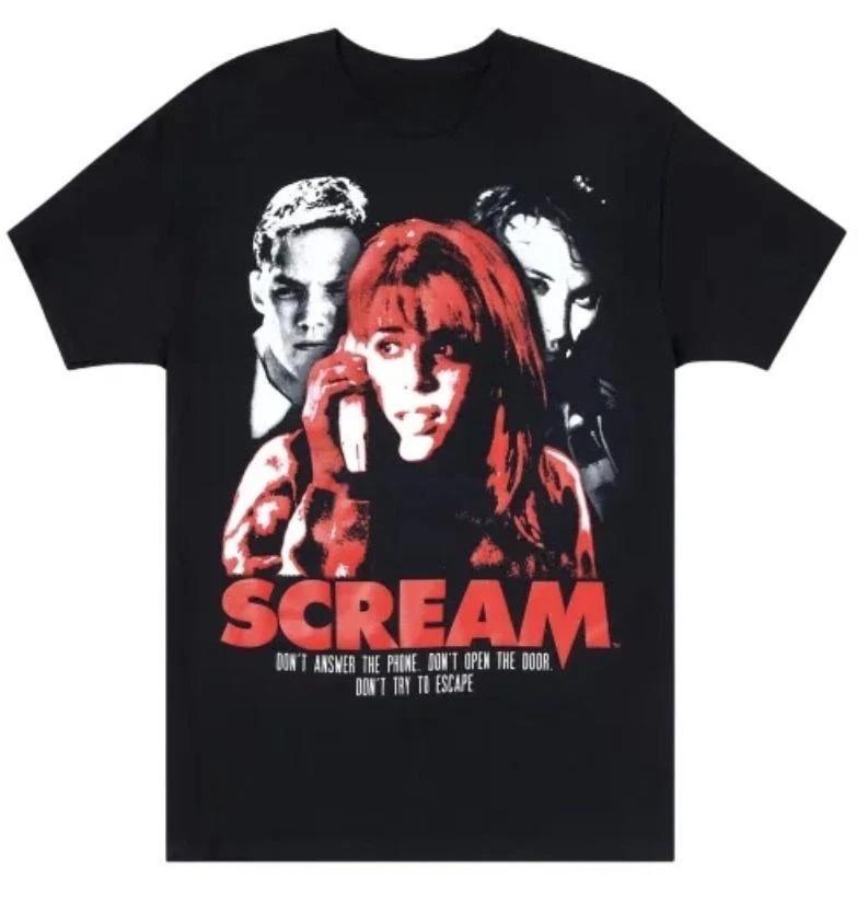 

Screaming Ghost Face Shirt Men s Horror Movie Pattern Men s T-shirt Four Seasons Unisex Pure Cotton Casual Fashion Streetwear 4XL