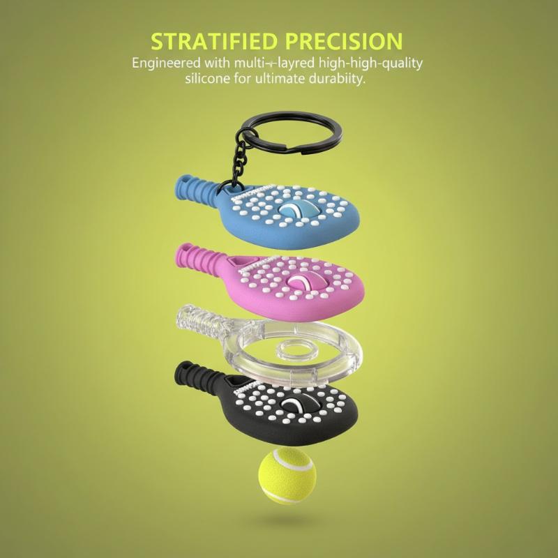 Tennis Keychain Creative PVC Soft Rubber Sports Key Chain Cute Tennis Racket Ball Keyring Fashion Bag Pendant Decoration Gifts