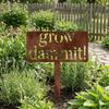 Vintage Metal Garden Stake Decorative Metal Yard Sign Garden Art Garden Sign  Garden Use