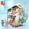 Sluban 0961 Hot Spring Holiday House Building Block Toy Model Educational DIY Assembled Building Block Toy, Home Decoration
