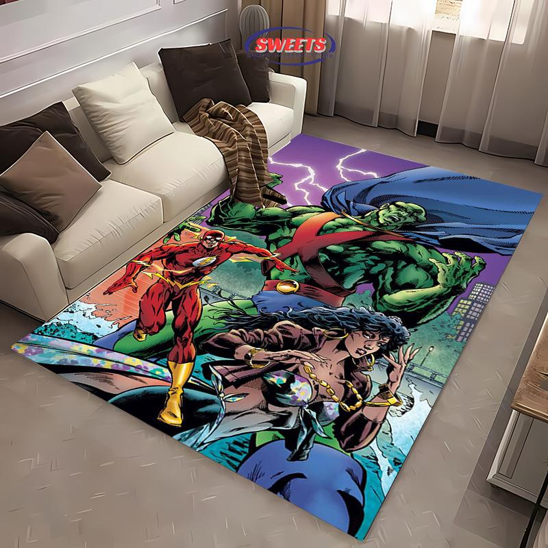 New Shelves! DC Martian Manhunter Carpet,Living Room Bedroom Office Area Children's Room of Choice,Non-slip Machine Washable Mat