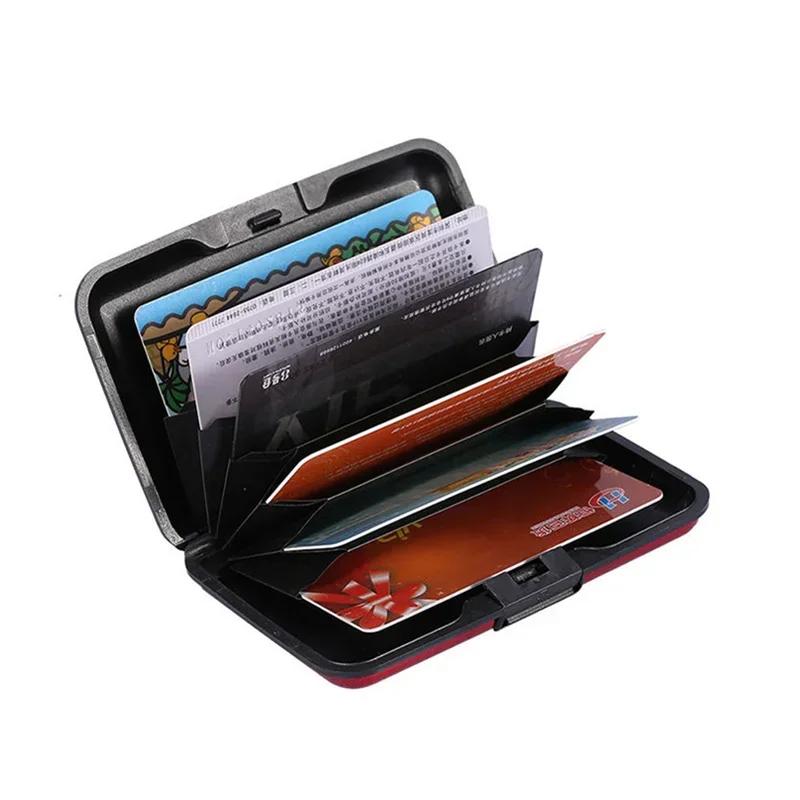 1Pc Men Aluminum Bank Card Holder Blocking Hard Case Wallet Solid Credit Card Anti-RFID Scanning Protect Card Holder Dropship