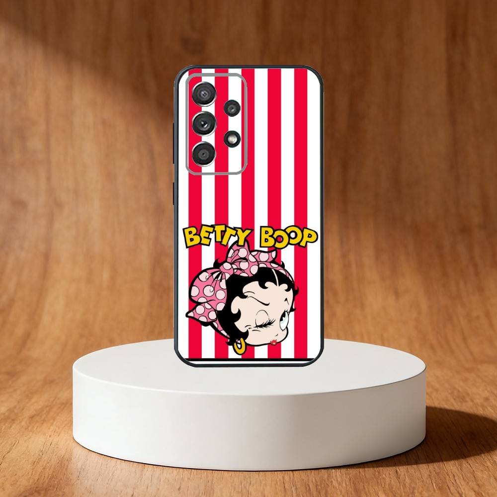 B-Betty Cute B-Boop Phone Case For Samsung S25,S24,S21,S22,S23,S30,Ultra,S20,Plus,Fe,Note,10,9,5G Black Cover