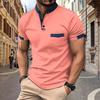 Men Simple Color Block Pocket Printed Polo Shirt