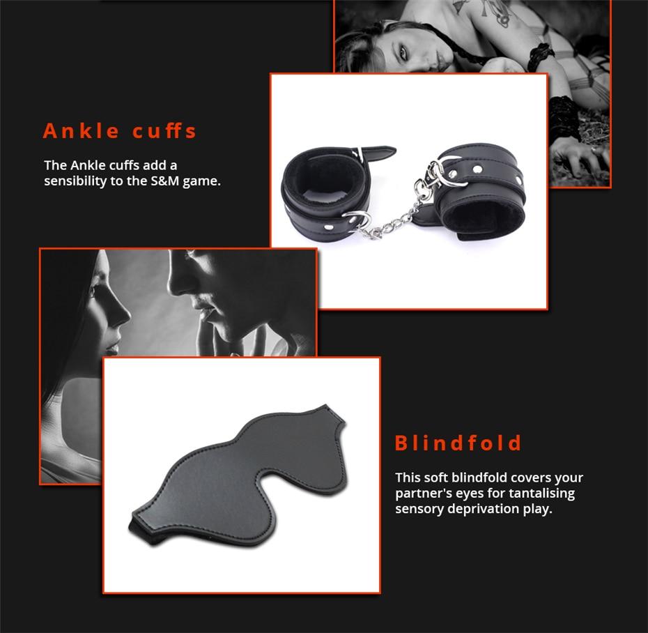 Beginner Under Bed Restraints Kit Wrist Ankle Cuffs Blindfold  Starter Kits