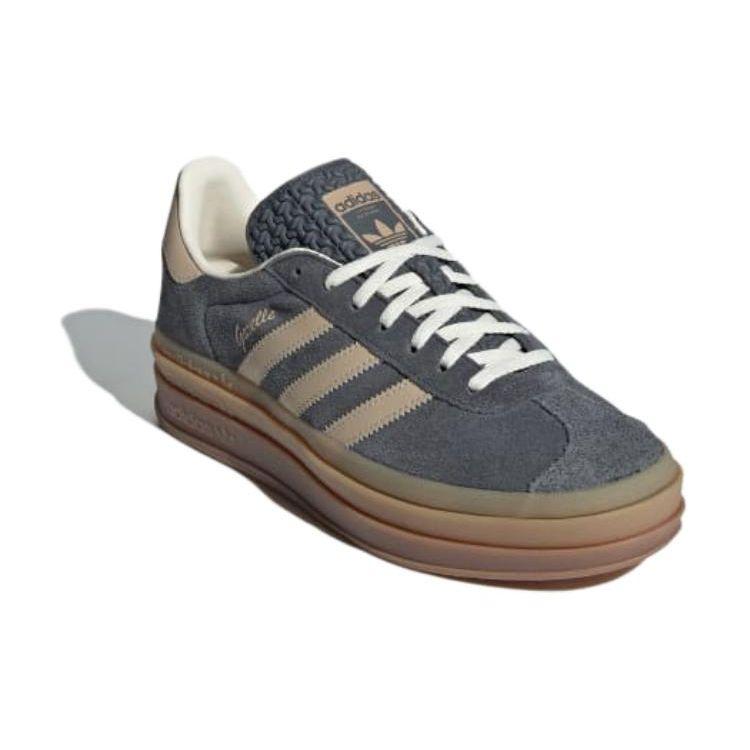 adidas Gazelle Bold Grey Magic Beige Gum Women Sneakers Grey-Six Cream-White IE0428