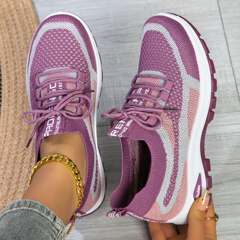 

Spring and Autumn New Women s Shoes Sneakers Flying Woven Mesh Shoes Shallow Mouth Lightweight Casual Shoes Comfortable Versatile Single Shoes 36