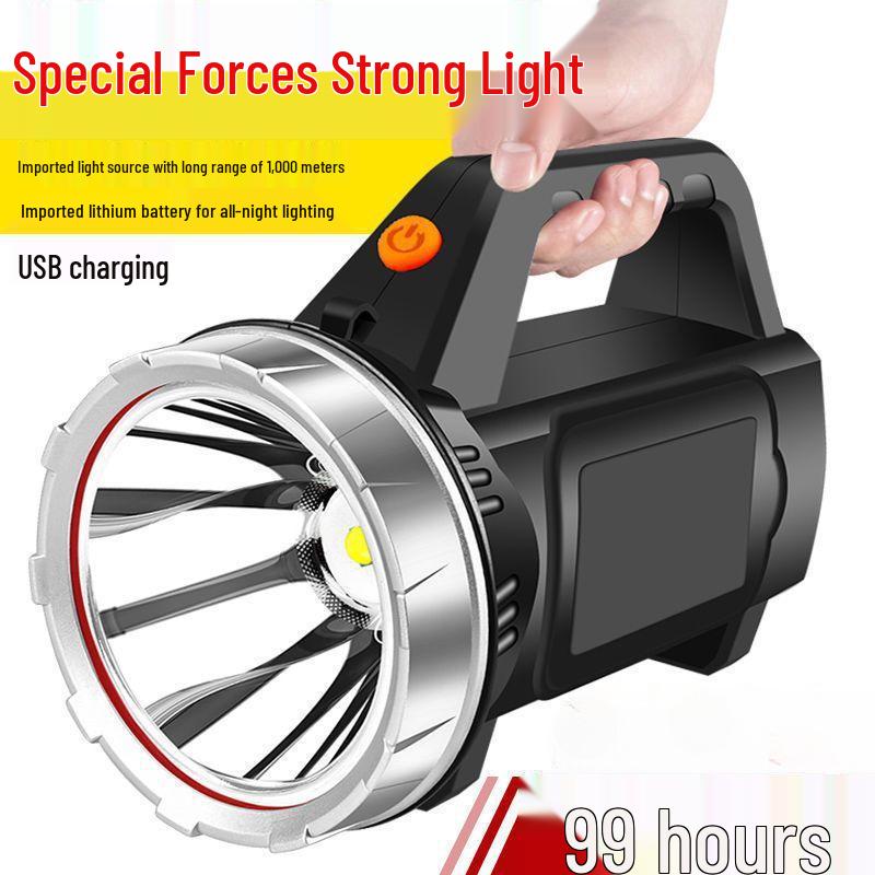 Rechargeable High-Power Handheld Spotlight - Super Bright, Long-Range, Extended Battery Life, Ideal for Outdoor, Special Forces, and Household Use