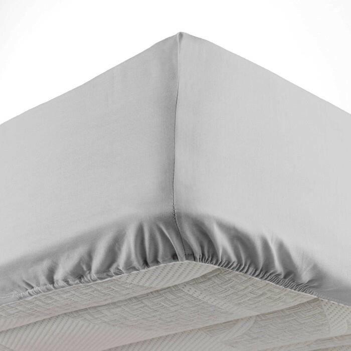 Drap Housse - Oscar - 90 x 190 cm - Microfibre - Gris Clair - Uni