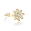 Trend Y2k Sparkling Flower Finger Rings For Women Girls Rose Gold Color Zircon Crystal Dating Romantic Ring Fashion Jewelry R080