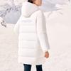 Anta Letter Print Mid-Length Water-Resistant Thickened Warm Hooded Down Jacket Women Outerwear Paper-White 162417902-2