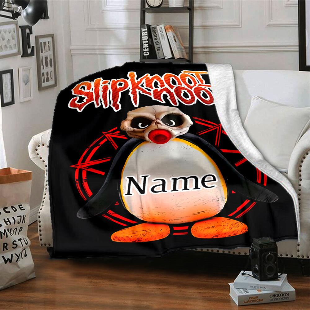 Slipknot Penguin Four Seasons Blanket Customized With Your Name Lightweight And Warm Perfect Gift For Home Office Camping Sofa Travel Beach Multiple