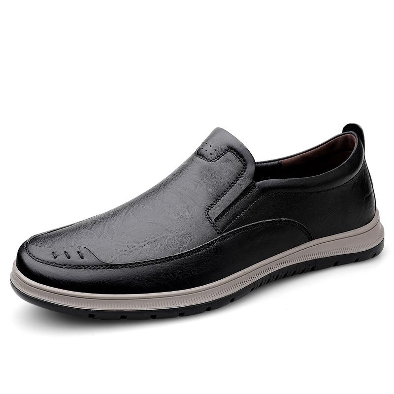 

Genuine Leather Loafers Handmade Mens Casual Shoes Fashion Anti-Slip Slip On Flats Leisure Walk Moccasins Outdoor Driving Shoes 45