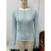 Women's Sexy Round-neck Mesh Sheer Long-sleeved Beach Top T-shirt