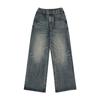 New Spring and Summer Elastic Waist American Retro Jeans Men's Loose Straight A-line Trousers