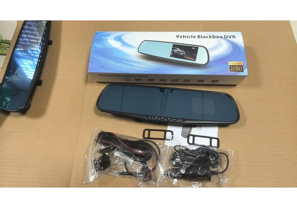 Dual Camera Rearview Mirror Dash Cam with Reversing Image and DVR for Front and Rear Recording