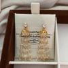 Clear Crystal Beaded Fringed Earrings, Earrings, Long Earrings, Light Luxury, Niche Temperament, Light And Smart, Exquisite And Shining