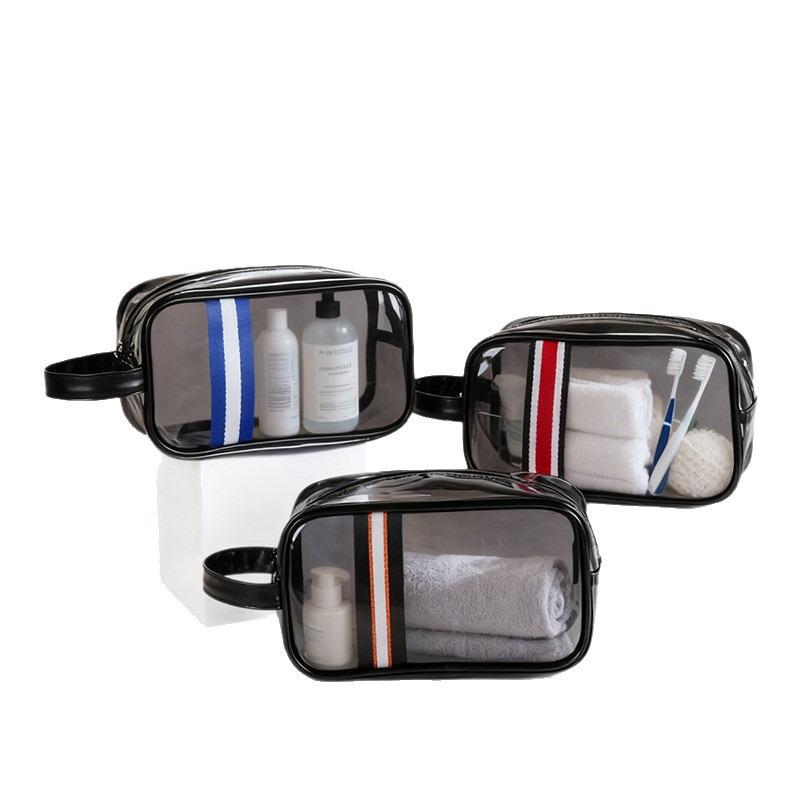 Portable Transparent PVC Makeup Bag - Large Capacity Skincare and Lipstick Storage
