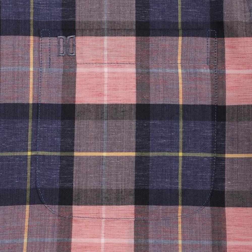 DakS Men S Linen Check Regular Fit Long Sleeve Shirt dmS1Shcl110p1