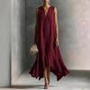 2026 Stylish Deep V-Neck Sleeveless Dress with Irregular Hem for a Slimming Look