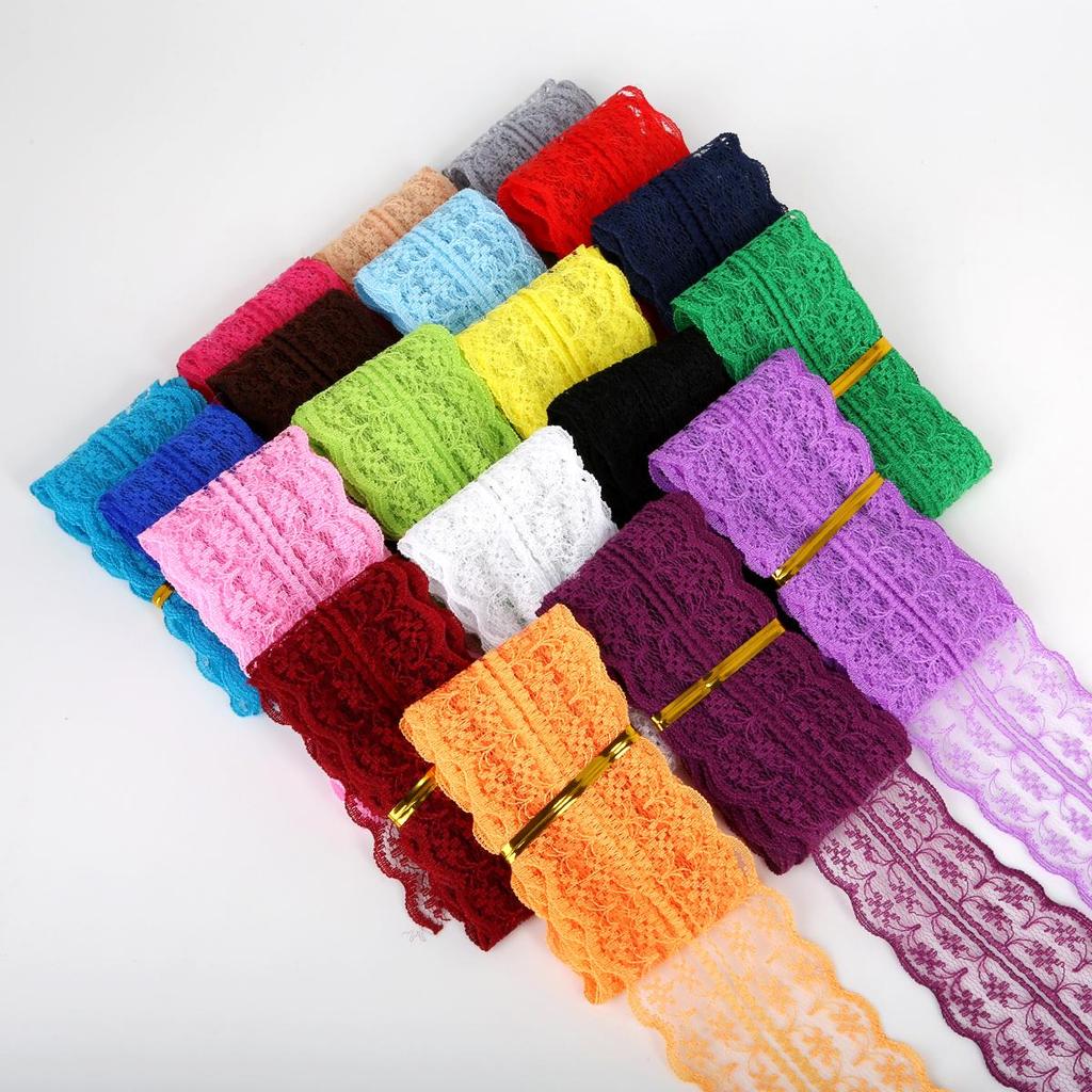 4,5 CM Nastro di Pizzo Bordino di Pizzo Tessuto Fai da Te Pizzo Ricamato Accessori da Cucito Decorazione