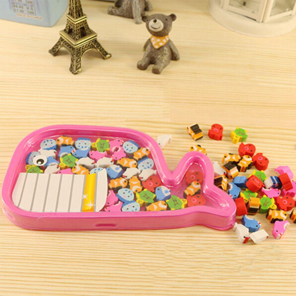 Color Random Novelty Student Supplies New Christmas Style Animal Cartoon Shape Rubber Pencil Eraser